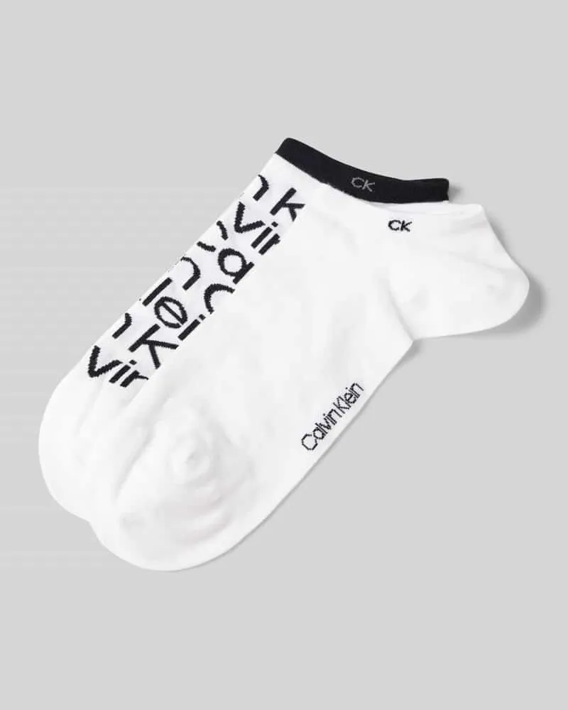 Calvin Klein Socken mit Label-Print im 2er-Pack Weiss