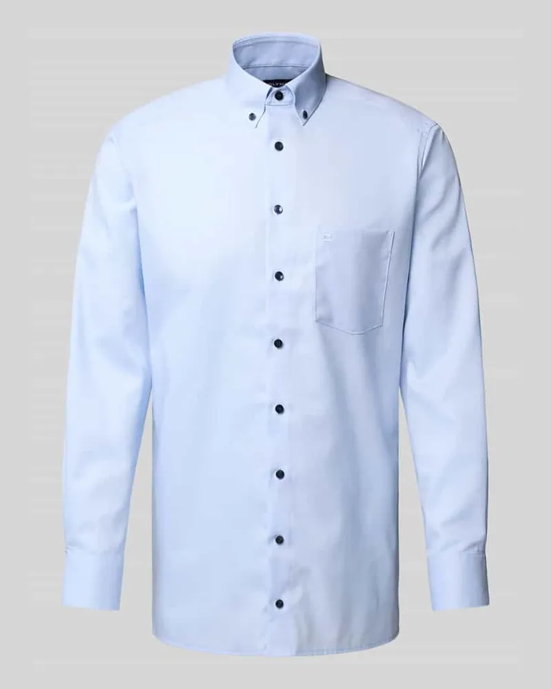 Olymp Modern Fit Businesshemd mit Button-Down-Kragen 