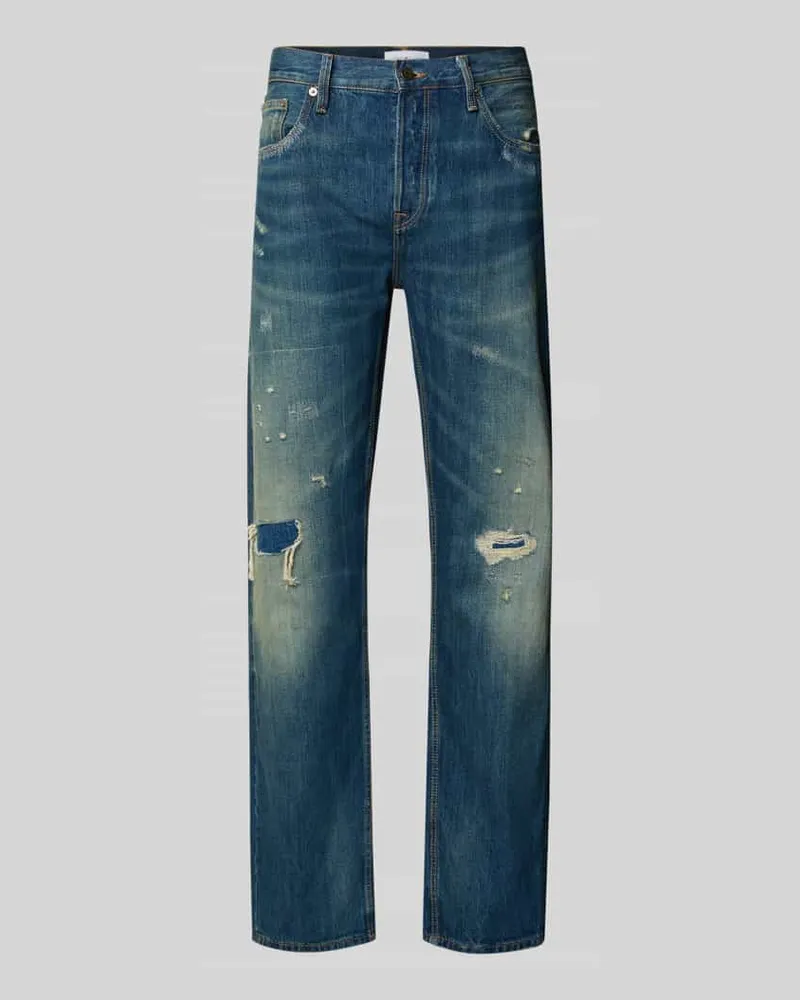 Tommy Hilfiger Regular Fit Straight Jeans aus reiner Baumwolle Modell 'DOVER Dunkelblau
