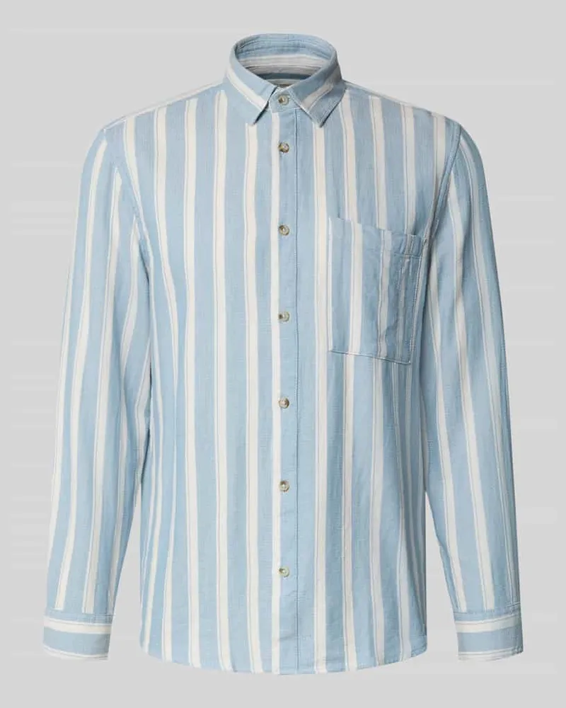 Tom Tailor Regular Fit Freizeithemd aus reiner Baumwolle Rauchblau