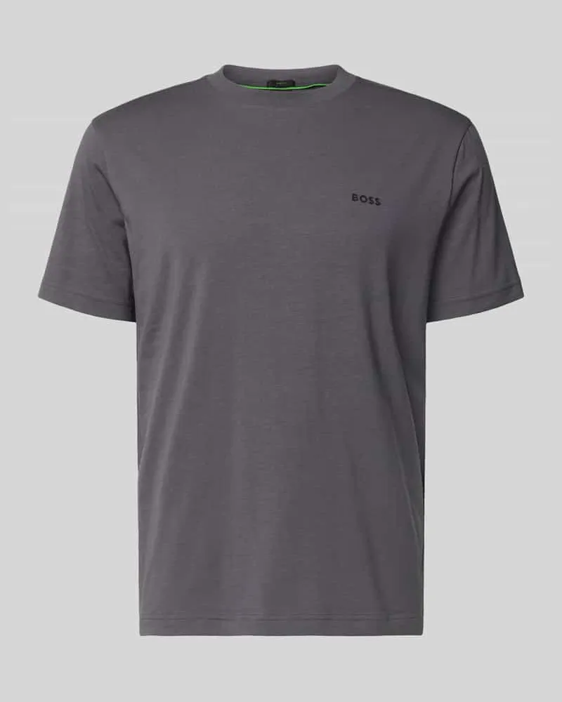 HUGO BOSS Regular Fit T-Shirt aus Baumwoll-Mix Modell 'TEE Mittelgrau