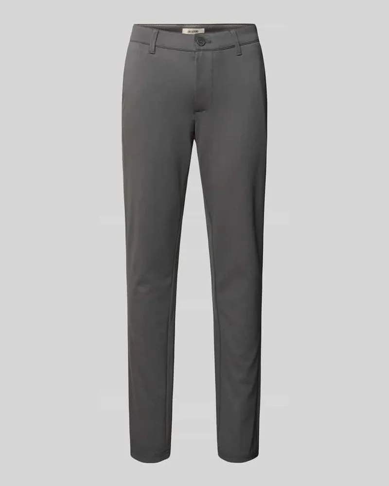 Only & Sons Slim Fit Chino aus Viskose-Mix Modell 'MARK Mittelgrau