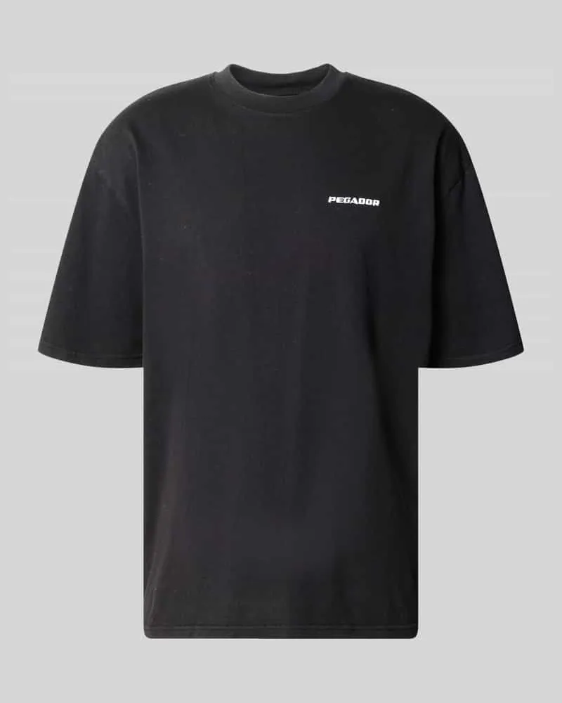 PEGADOR Oversized T-Shirt mit Logo-Stitching Black