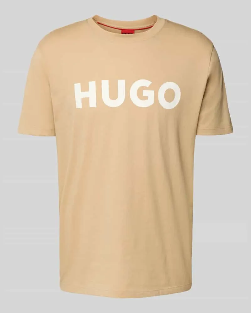 HUGO BOSS T-Shirt mit Label-Print Modell 'DULIVIO Beige