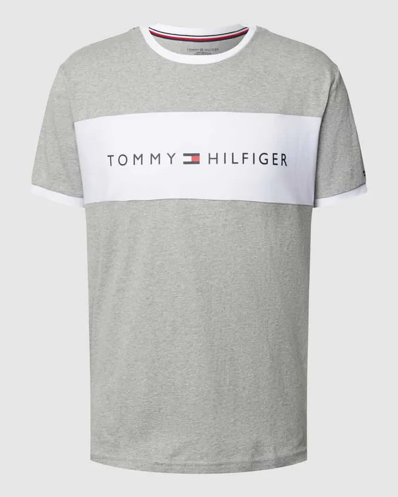 Tommy Hilfiger T-Shirt mit Label-Print Mittelgrau