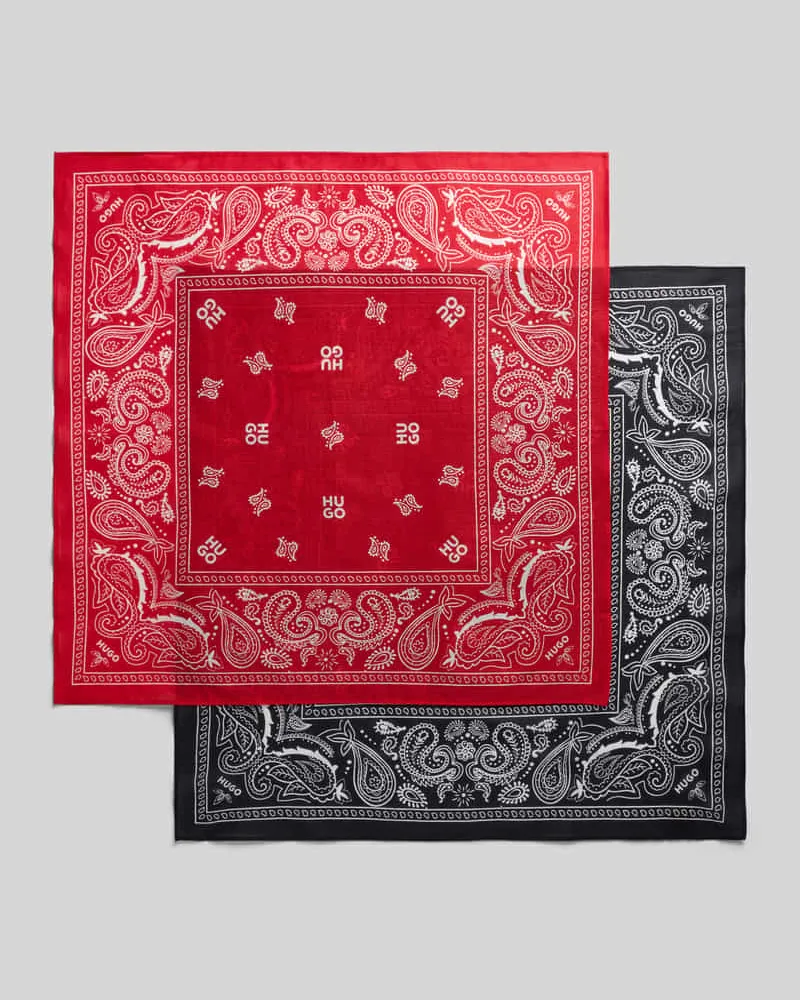 HUGO BOSS Bandana aus reiner Baumwolle im 2er-Pack Modell '2BANDANA Black