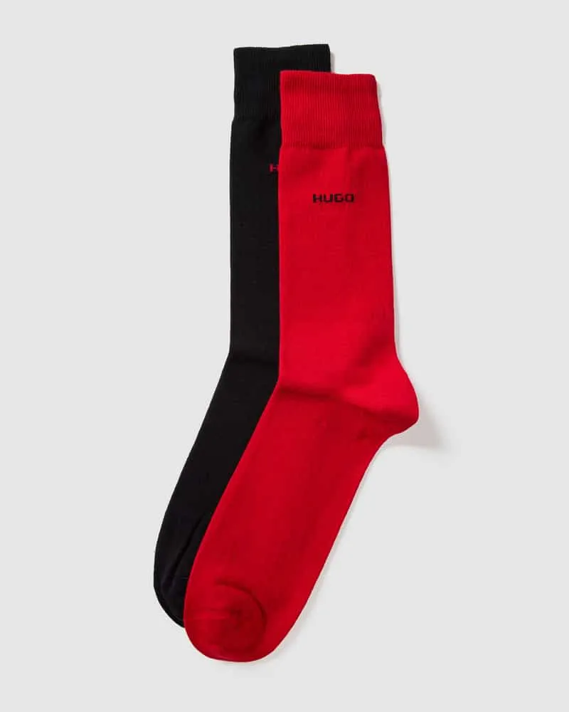 HUGO BOSS Socken mit Label-Detail im 2er-Pack Rot