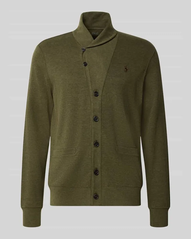 Ralph Lauren Regular Fit Strickjacke aus Baumwoll-Mix Dunkelgruen
