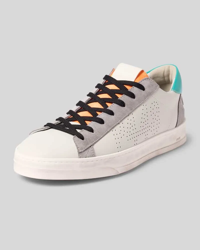 P448 Sneaker aus Leder mit Label-Details Modell 'JACKC 130 Hellgrau