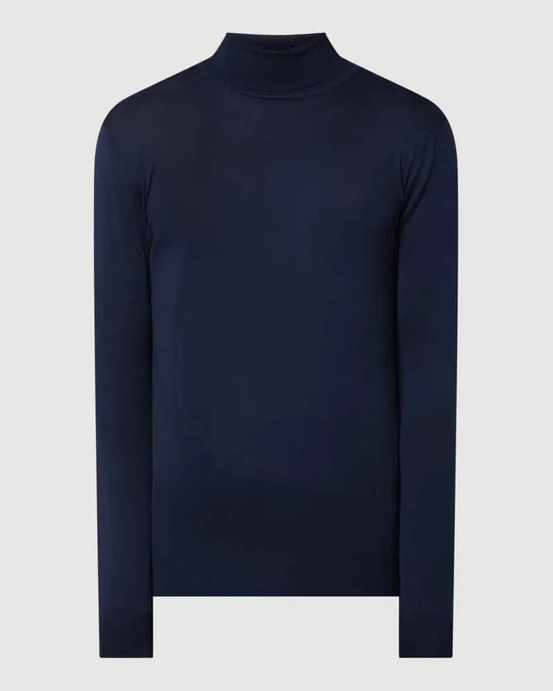 Casual Friday Wollpullover mit Label-Detail 
