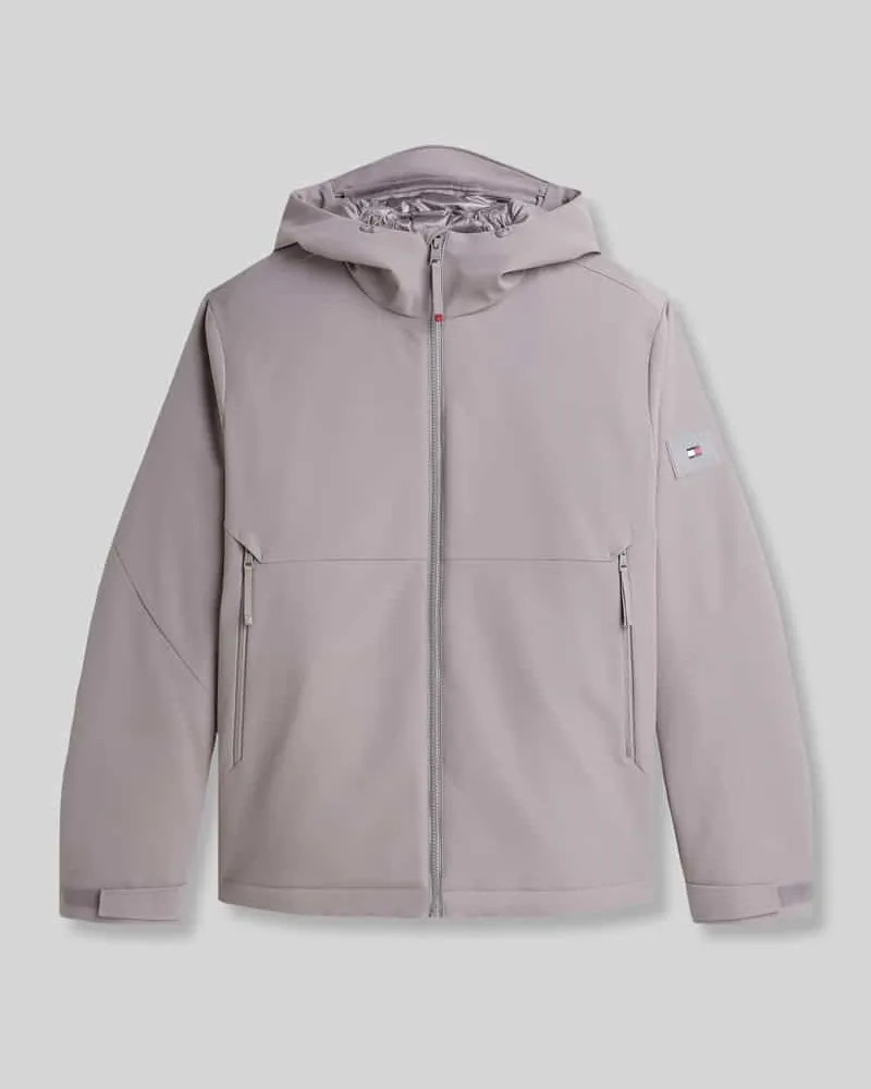 Tommy Hilfiger Pufferjacke mit Zweiwege Reißverschluss Hellgrau