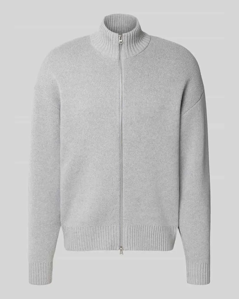 Only & Sons Regular Fit Strickjacke aus Baumwoll-Mix Modell 'BLAKE Mittelgrau