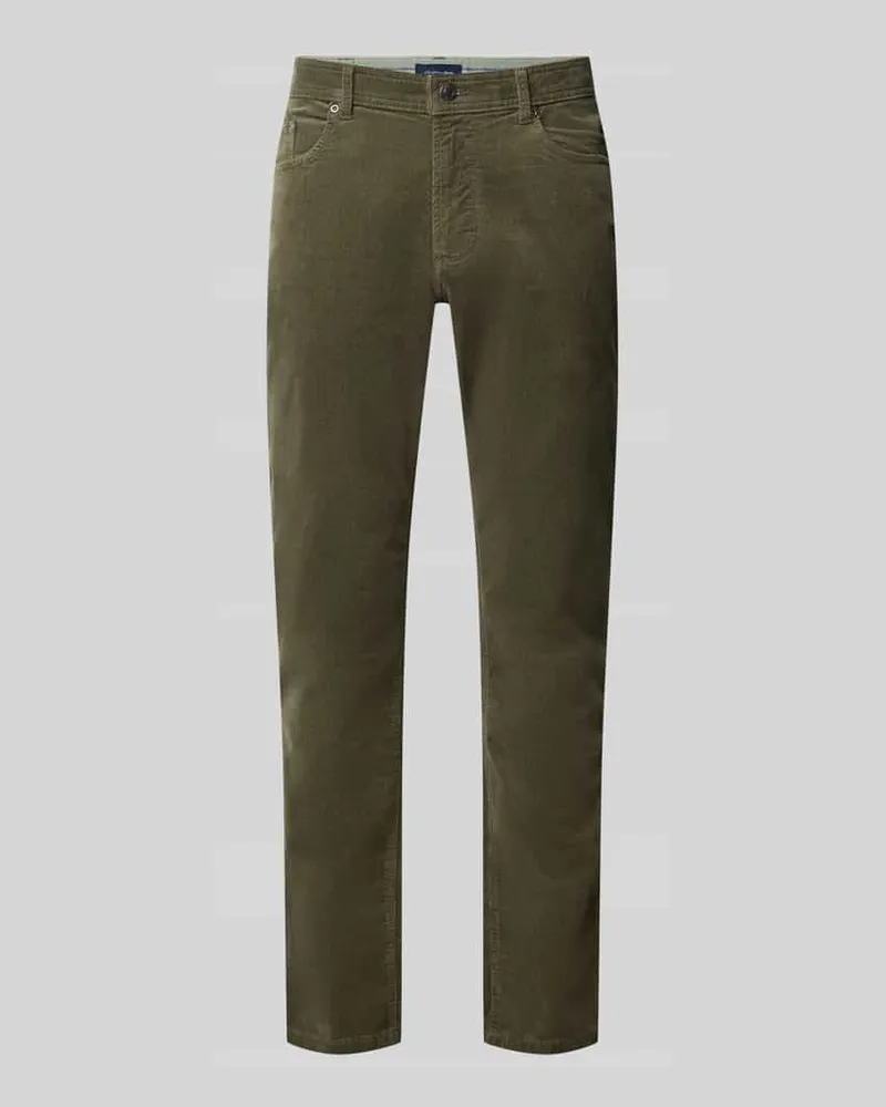 Christian Berg Cordhose aus Baumwoll-Mix im 5-Pocket-Design Schilf