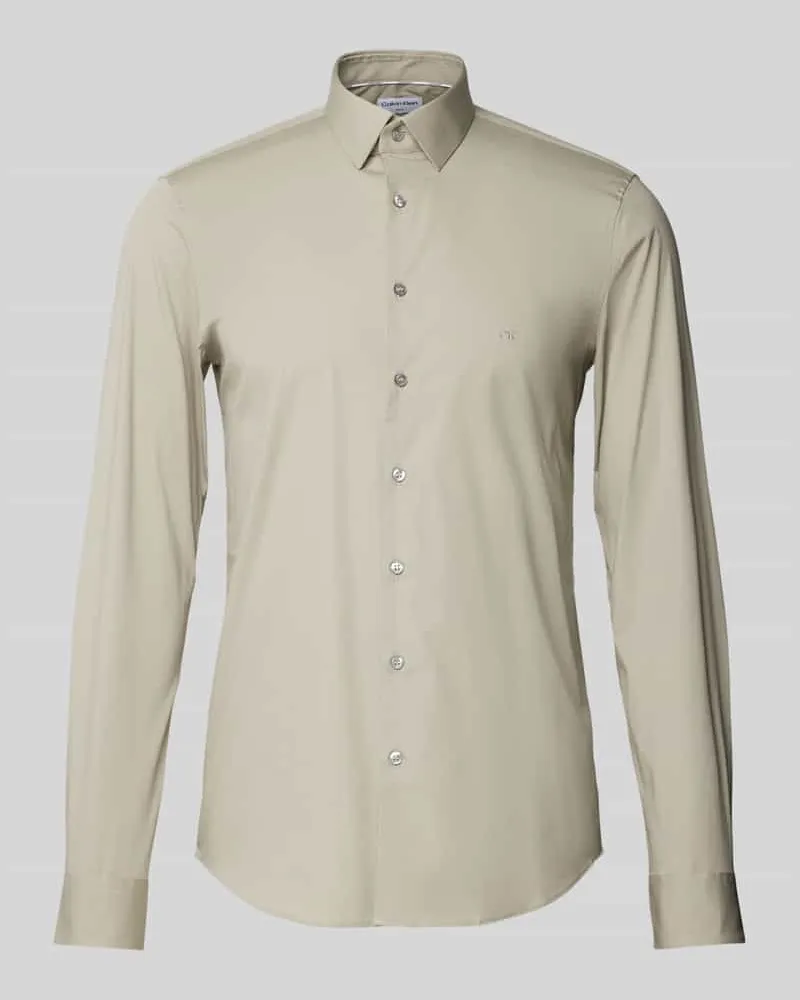 Calvin Klein Slim Fit Business-Hemd mit Label-Stitching Modell 'Bari 