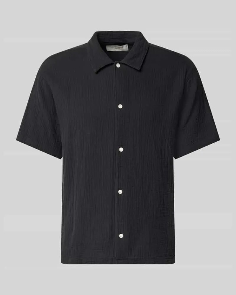 Jack & Jones Regular Fit Freizeithemd mit Kentkragen Black