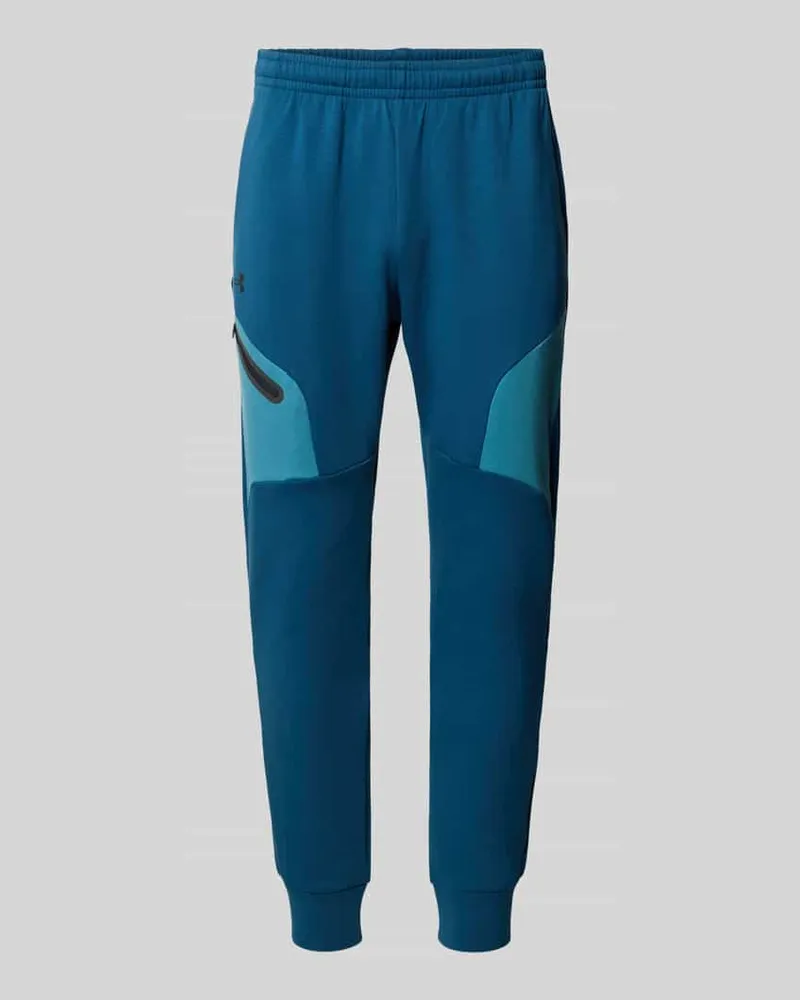 Under Armour Regular Fit Sweatpants mit Logo-Print Modell 'Unstoppable Blau