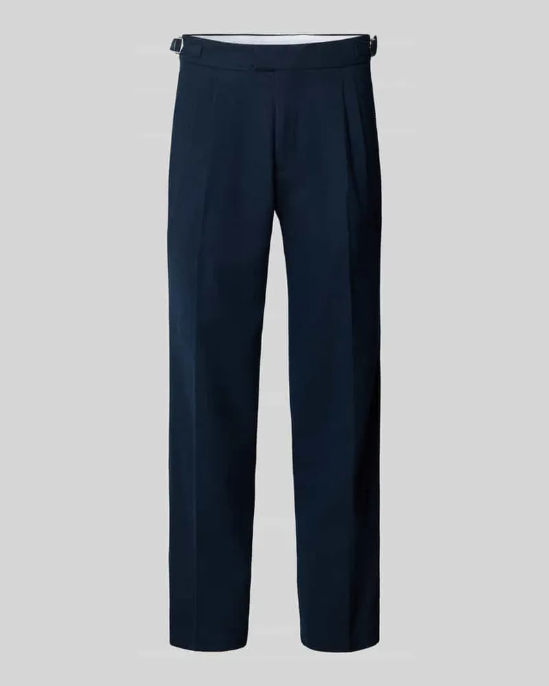 McNeal Regular Fit Bundfaltenhose mit Seitenriegel Marine