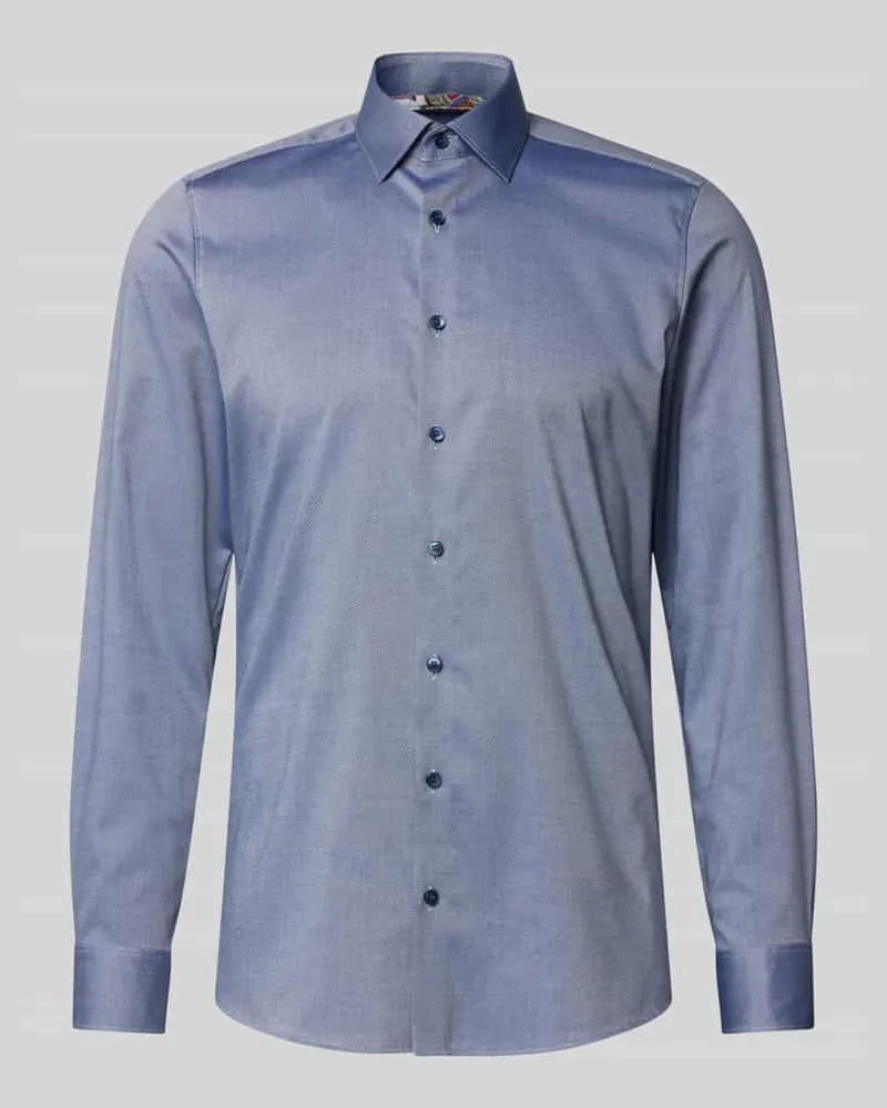 Olymp Slim Fit Business-Hemd mit Kentkragen Marine