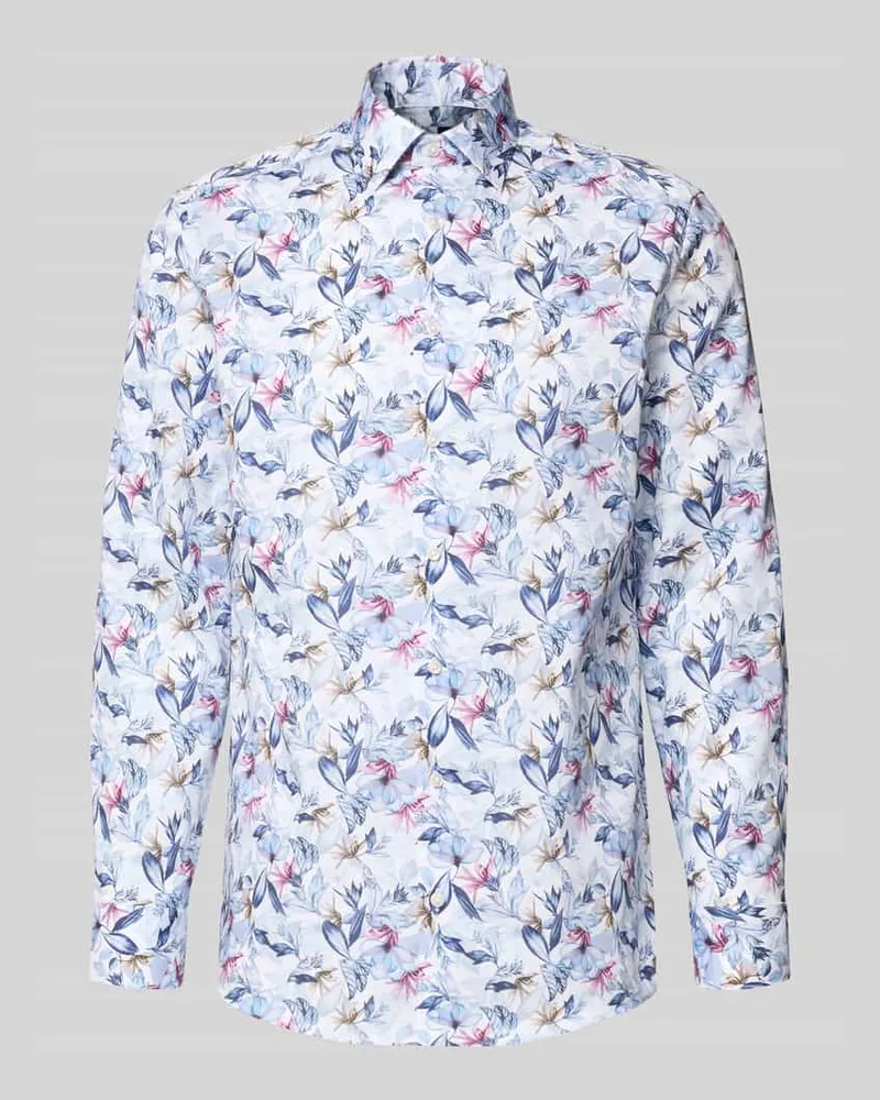 Olymp Regular Fit Businesshemd aus reiner Baumwolle mit Kentkragen Marine