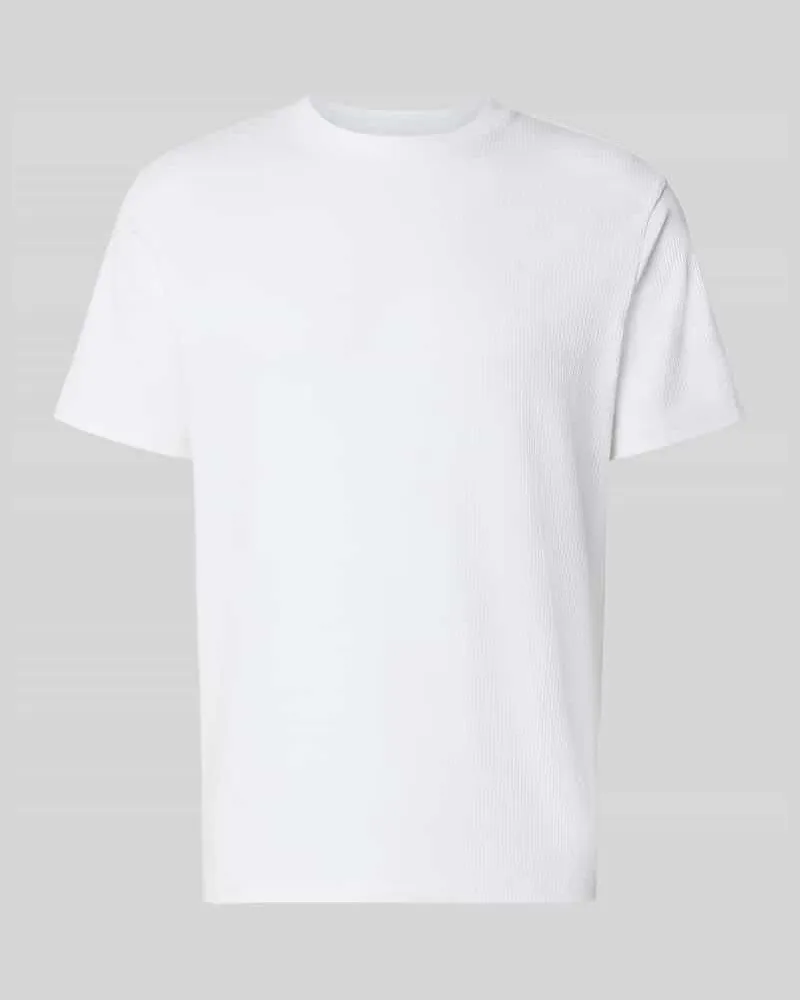 Selected Homme Regular Fit T-Shirt aus Baumwoll-Mix Modell 'SPENCER Weiss