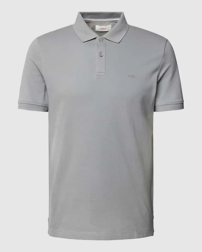S.Oliver Poloshirt mit Label-Detail Mittelgrau
