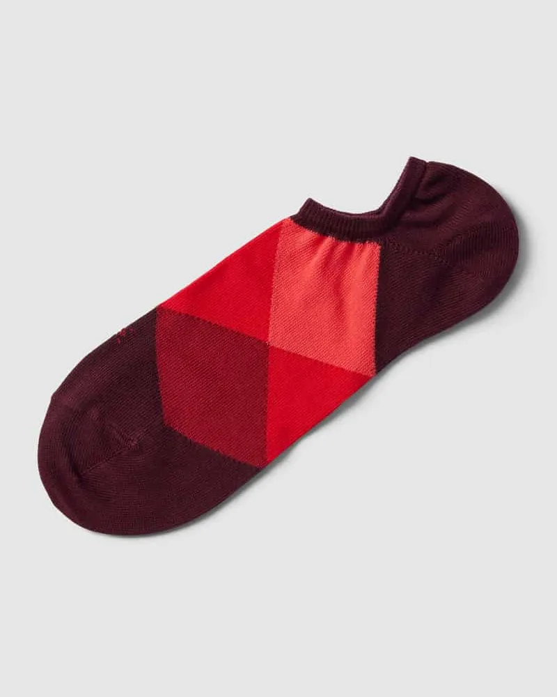 Burlington Sneakersocken mit Karomuster Modell 'Clyde Rot
