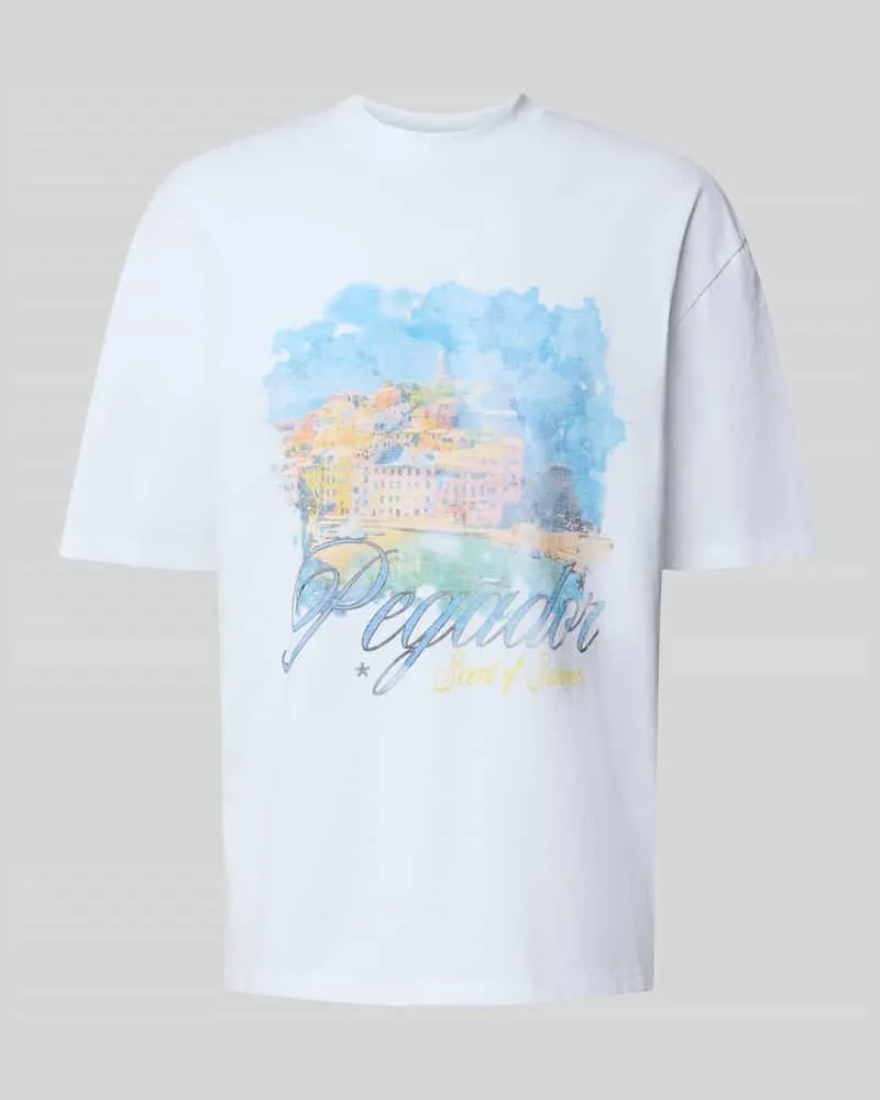 PEGADOR Oversized T-Shirt mit Motiv-Print Modell 'Sanji Weiss