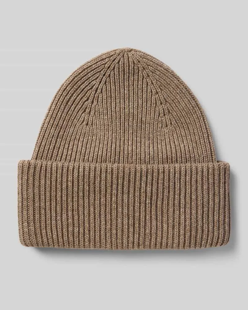 Profuomo Beanie mit breiter Krempe Mittelgrau