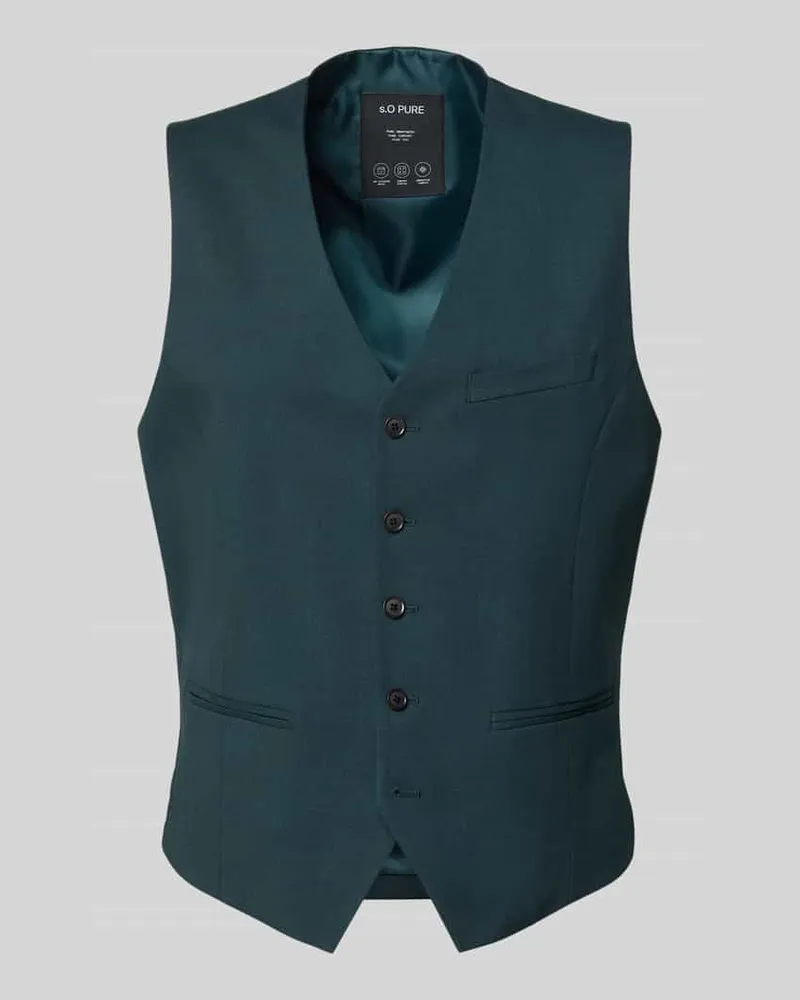 S.Oliver Slim Fit Anzugweste mit Viskose-Anteil Modell 'SO PURE Dunkelgruen