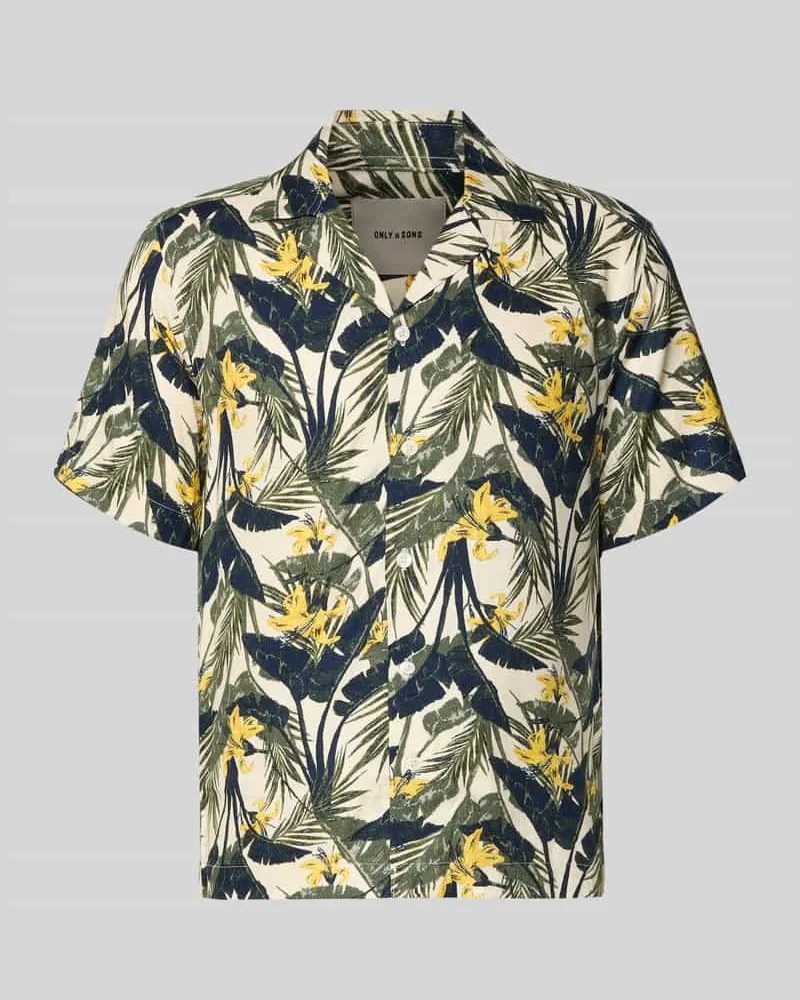 Only & Sons Regular Fit Freizeithemd aus reiner Viskose Modell 'DASH Ecru