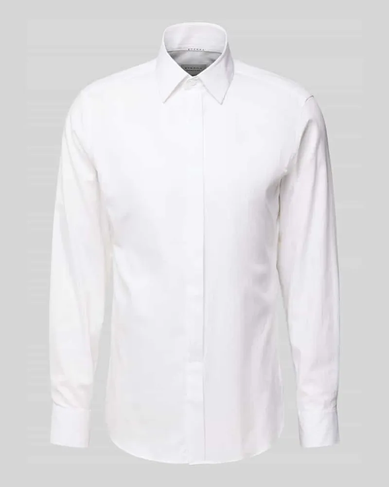Eterna Slim Fit Business-Hemd mit Kentkragen Weiss