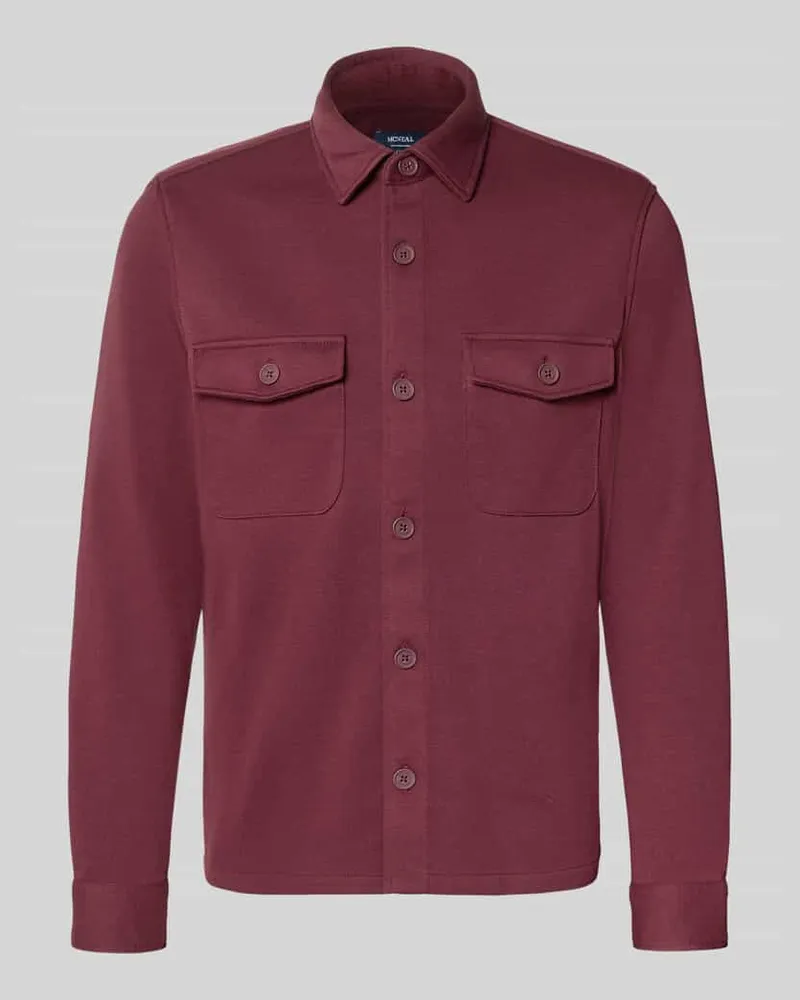 McNeal Overshirt mit Knopfleiste Dunkelrot