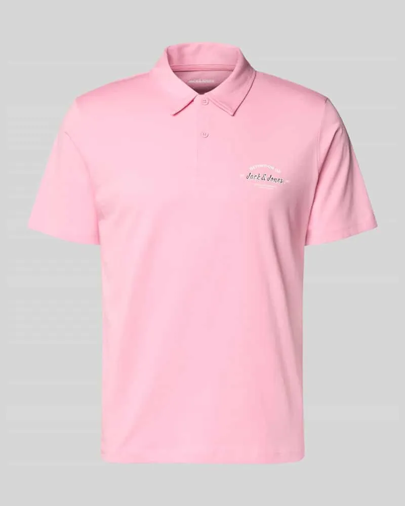 Jack & Jones Poloshirt mit Label-Print Modell 'BRANDON Pink