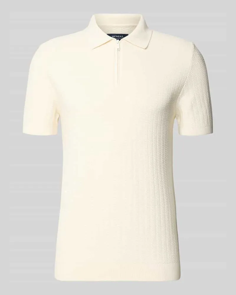 McNeal Poloshirt mit kurzem Reißverschluss und Polokragen Ecru