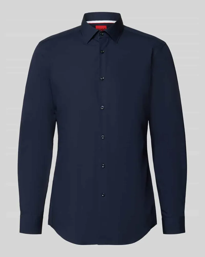 HUGO BOSS Slim Fit Businesshemd aus reiner Baumwolle Modell 'KOEY Marine