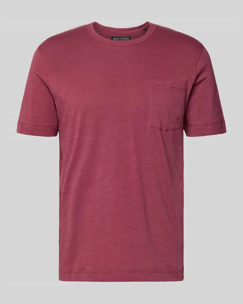 Marc O'Polo Regular Fit T-Shirt aus reiner Baumwolle Dunkelrot