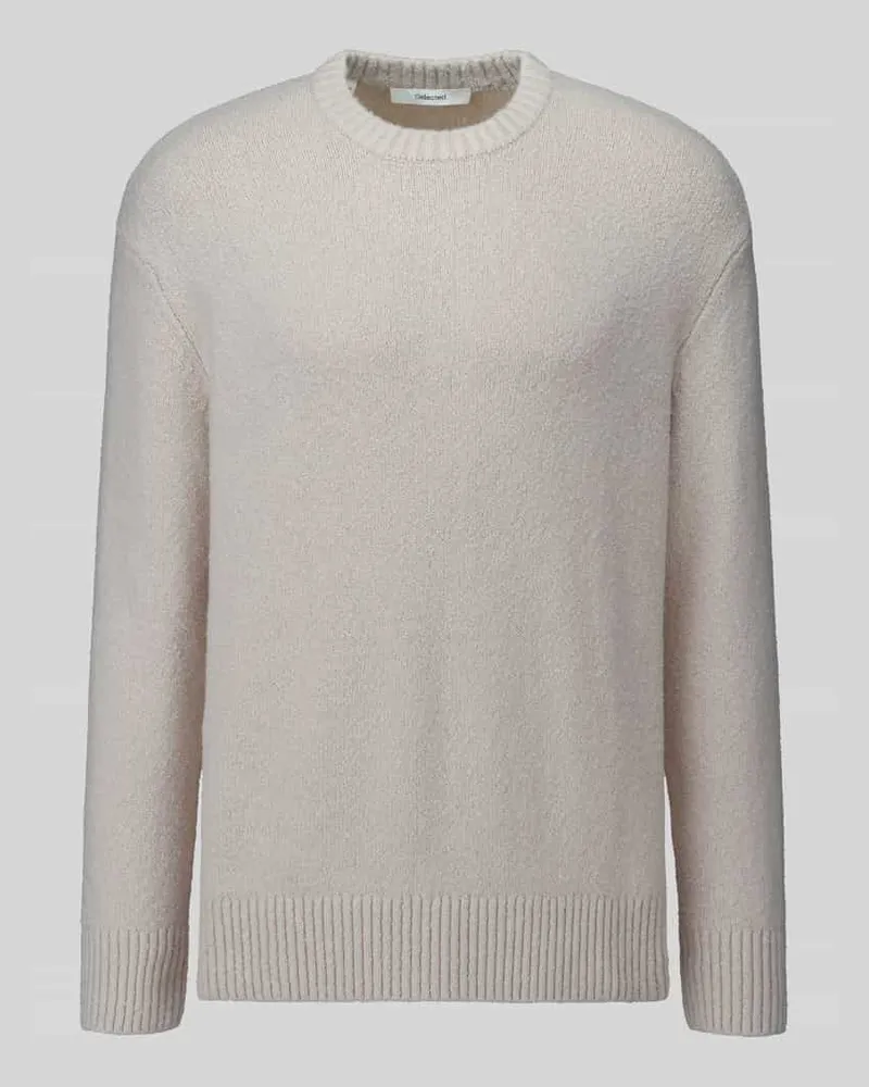 Selected Pullover mit Strukturstrick Offwhite