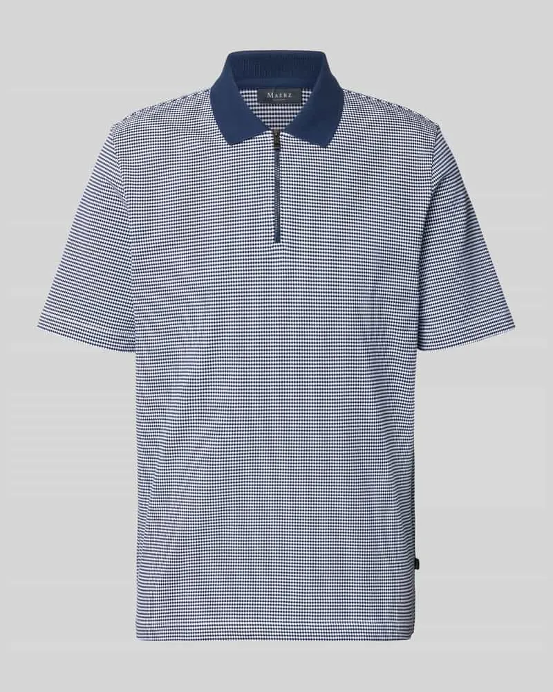 Maerz Regular Fit Poloshirt mit Reißverschluss Marine
