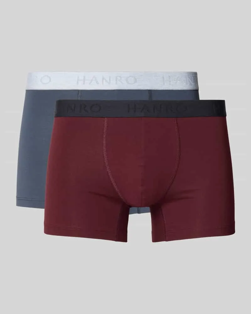 Hanro Trunks mit elastischem Logo-Bund im 2er-Pack Bordeaux