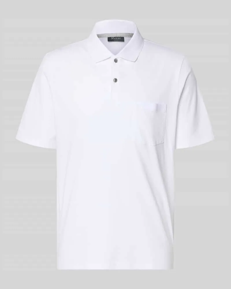 Maerz Regular Fit Poloshirt mit Brusttasche Weiss