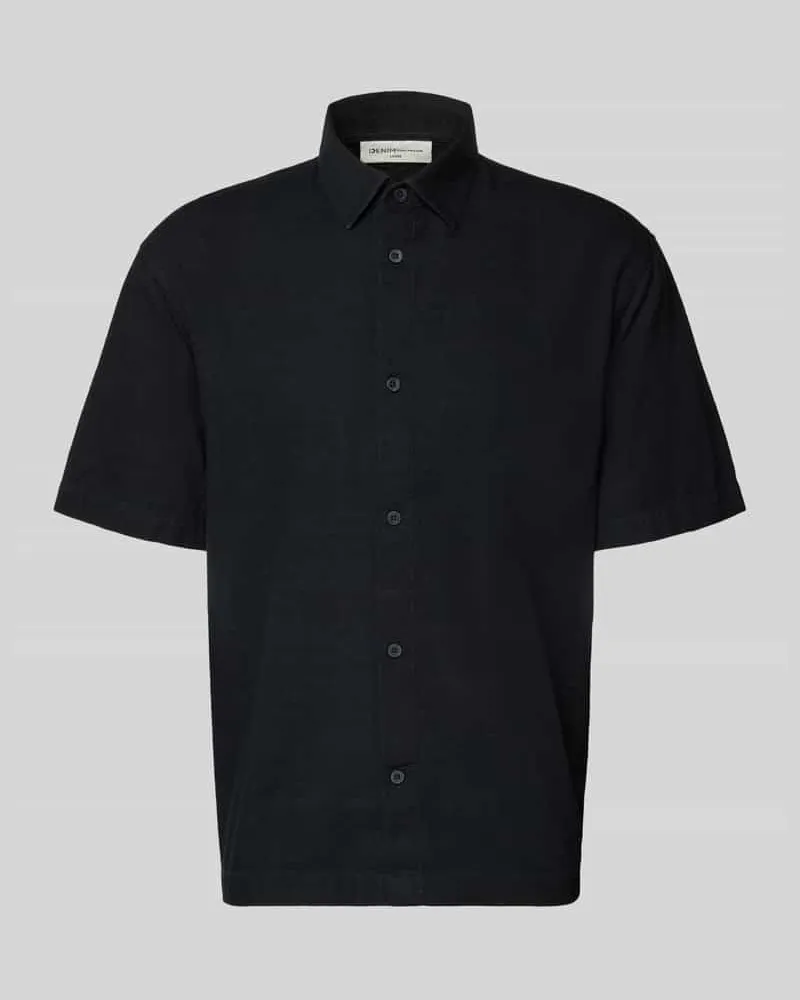 Tom Tailor Loose Fit Freizeithemd aus reiner Baumwolle Black