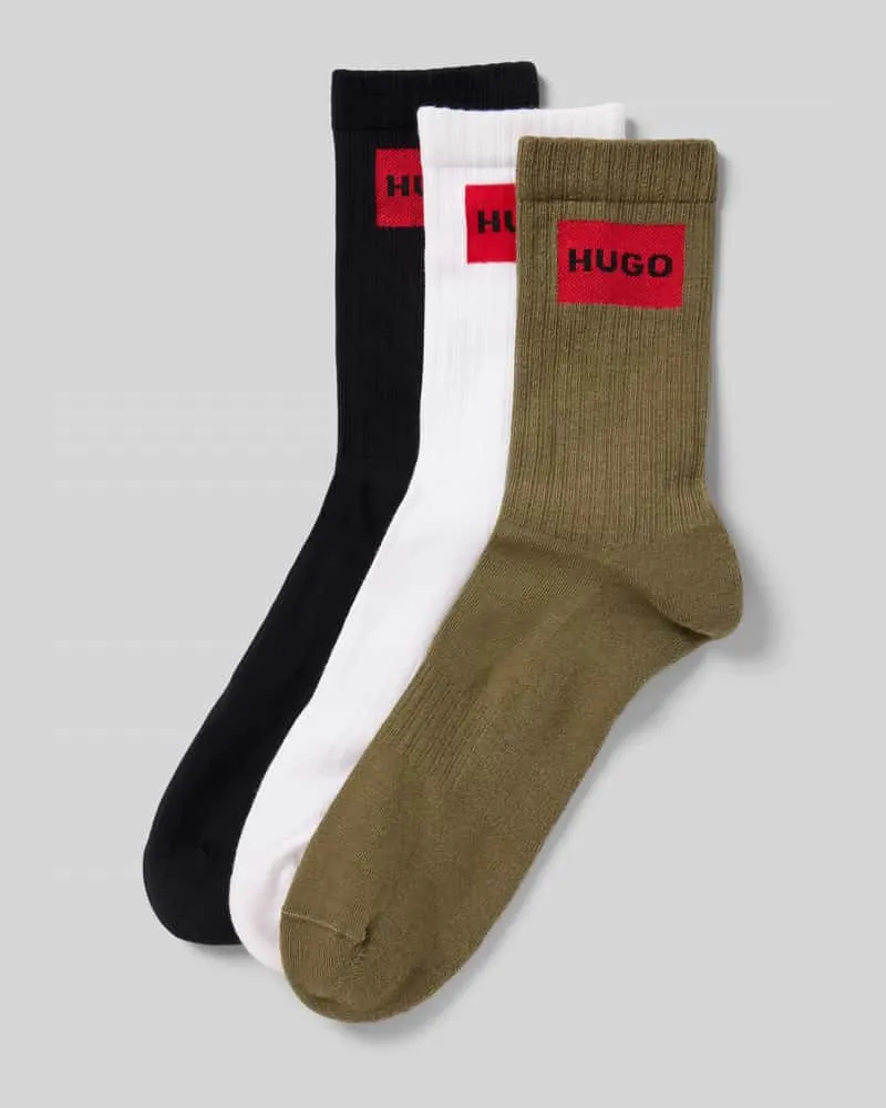 HUGO BOSS Socken aus reiner Baumwolle im 3er-Pack Khaki