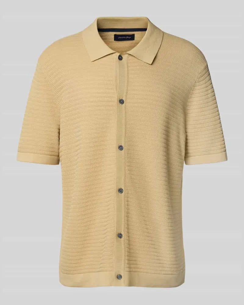 Christian Berg Regular Fit Poloshirt mit durchgehender Knopfleiste 