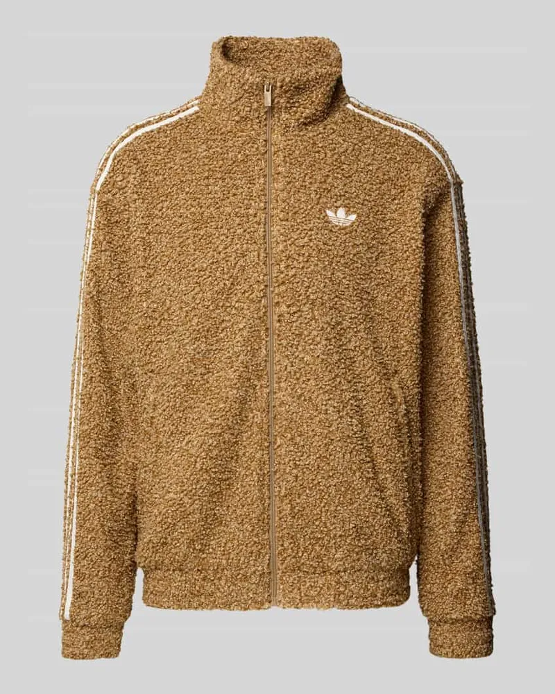 adidas Sweatjacke mit Stehkragen Beige
