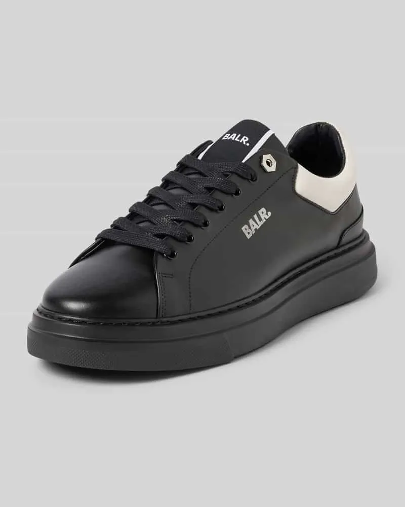 BALR. Low Top Sneaker aus Leder mit Label-Print Modell 'Game Day Black