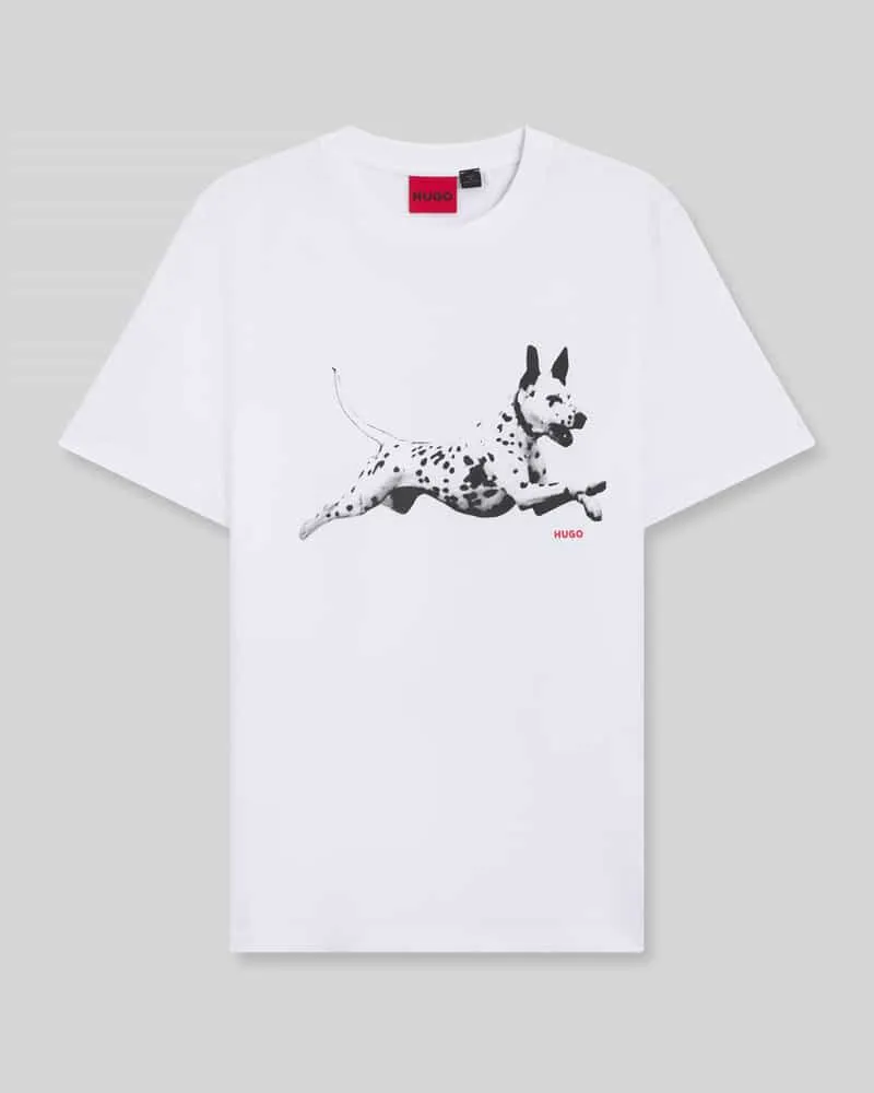 HUGO BOSS Regular Fit T-Shirt aus reiner Baumwolle Weiss