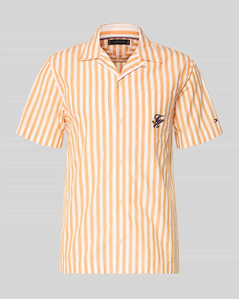 Tommy Hilfiger Regular Fit Freizeithemd aus reiner Baumwolle Orange