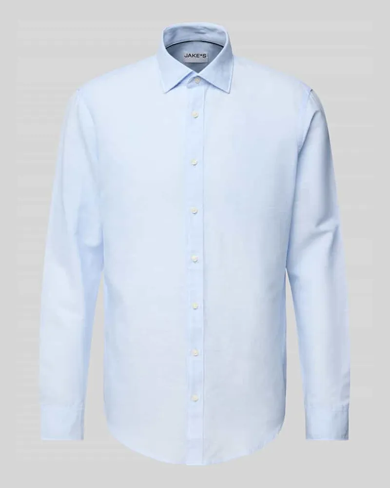 JAKE*S Slim Fit Freizeithemd aus Leinen-Baumwoll-Mix 