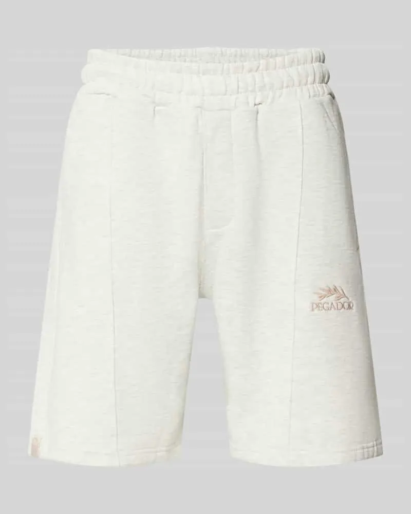 PEGADOR Sweatshorts mit Label-Stitching Modell 'Lido Hellgrau