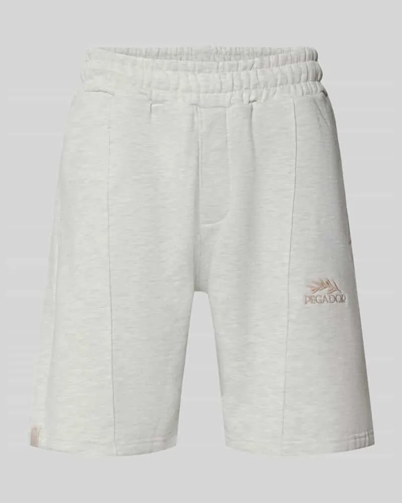 PEGADOR Sweatshorts mit Label-Stitching Modell 'Lido Hellgrau
